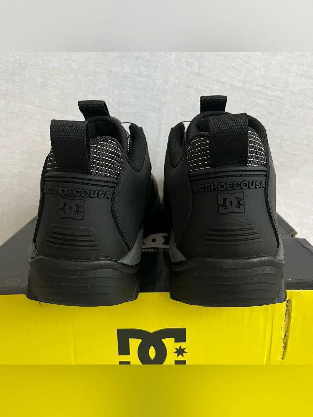 DC Navigator Work Black Sneakers with Gray Accents and BOA Quick Laces